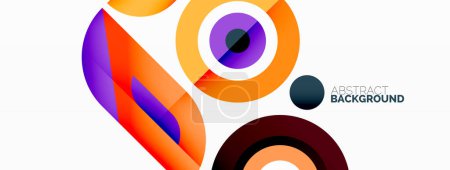 Illustration for Rings and circles geometric abstract background for wallpaper, banner, backdrop - Royalty Free Image