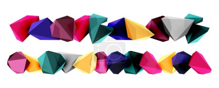 Téléchargez les illustrations : Un fond abstrait vectoriel élégant et moderne avec des formes géométriques 3D construites à partir de triangles à faible poly, parfait pour les conceptions contemporaines - en licence libre de droit