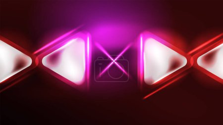 Illustration for Techno neon triangles with light effects in the dark - Royalty Free Image
