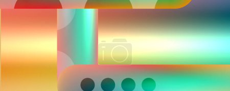 Ilustración de Round shapes and lines with fluid gradients abstract background. Vector illustration for wallpaper, banner, background, leaflet, catalog, cover, flyer - Imagen libre de derechos