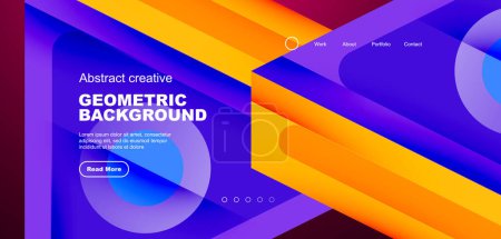 Illustration for Minimal landing page, geometric shapes. Business or technology design for wallpaper, banner, background, landing page, wall art, invitation, prints - Royalty Free Image