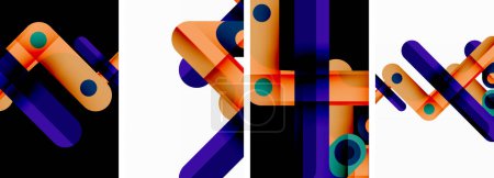 Illustration for Vector illustrations of abstract geometric background designs for poster, wallpaper or landing page - Royalty Free Image