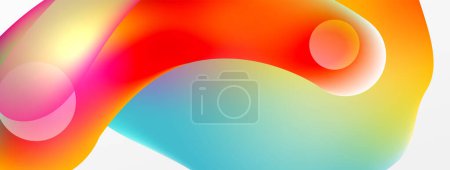 Illustration for Fluid abstract background. Liquid color gradients composition. Round shapes and circle flowing design for wallpaper, banner, background or landing - Royalty Free Image