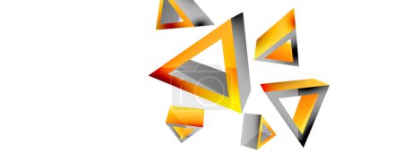 Ilustración de 3d triángulo fondo abstracto. Tecnología básica de la forma o composición del concepto de negocio. Plantilla de negocio de techno de moda para papel pintado, banner, fondo o aterrizaje - Imagen libre de derechos