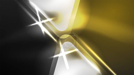 Ilustración de Fondo abstracto de neón digital, triángulos y luces Plantilla de diseño geométrico - Imagen libre de derechos