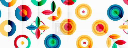 Ilustración de Fondo vectorial vibrante y llamativo con una cuadrícula de círculos coloridos dispuestos en una composición modelada, perfecto para diseños modernos y de moda - Imagen libre de derechos