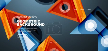 Illustration for Triangles, circles and lines minimal background. Business or technology design for wallpaper, banner, background, landing page, wall art, invitation, prints - Royalty Free Image