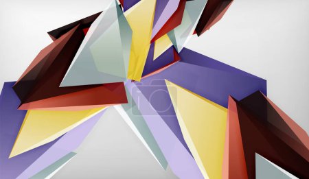 Illustration for 3D triangle vector abstract background. Business or technology design for wallpaper, banner, background, landing page, wall art, invitation, prints - Royalty Free Image
