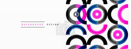 Illustration for Colorful circle abstract background with vibrant and eye-catching design that incorporates a variety of different shades and hues creating a swirling, dynamic effect - Royalty Free Image