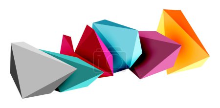 Téléchargez les illustrations : Éléments de conception 3d low poly triangle - en licence libre de droit