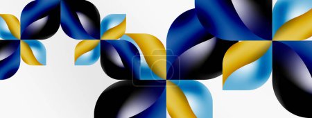 Ilustración de Fondo geométrico abstracto vectorial. Concepto de pétalos de flor Techno. Fondo de pantalla o diseño de textura, cartel brillante, pancarta, folleto - Imagen libre de derechos