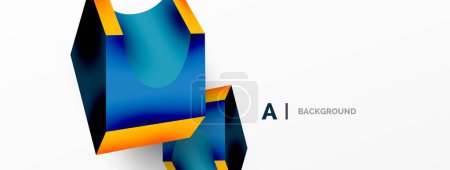 Illustration for Abstract background - 3d abstract shape. Wallpaper for concept of AI technology, blockchain, communication, 5G, science, business - Royalty Free Image