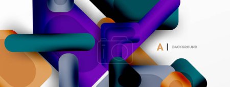 Illustration for Colorful geometric shapes lines, squares and triangles. Abstract background for wallpaper, banner or landing page - Royalty Free Image