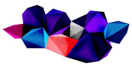 Illustration for A stylish and modern abstract background featuring geometric 3D shapes constructed from low-poly triangles, perfect for contemporary designs - Royalty Free Image