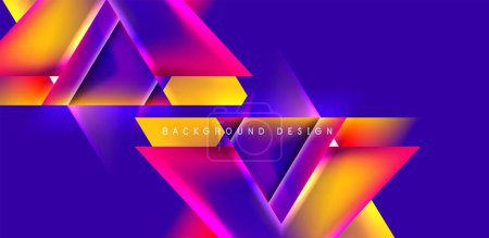 Ilustración de Fondo abstracto de vector de triángulo futurista con degradados de fluidos coloridos - Imagen libre de derechos