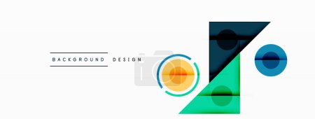 Illustration for Colorful triangles and round shapes background. Template for wallpaper, banner, presentation, background - Royalty Free Image