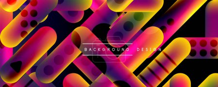 Illustration for Round shapes and lines with fluid gradients abstract background. Vector illustration for wallpaper, banner, background, leaflet, catalog, cover, flyer - Royalty Free Image