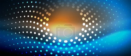 Illustration for A sleek and stylish design featuring a blue smooth neon wave glowing against a dark background, perfect for adding a modern and edgy touch to any project - Royalty Free Image