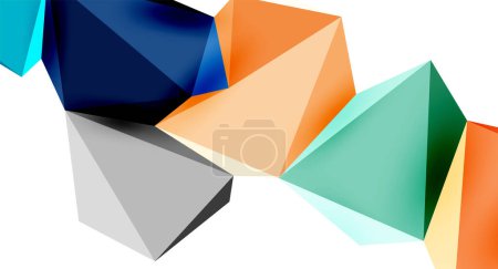 Téléchargez les illustrations : Éléments de conception 3D low poly triangle pour concept géométrique, bannière, fond, papier peint, page de destination ou logo de l'entreprise - en licence libre de droit