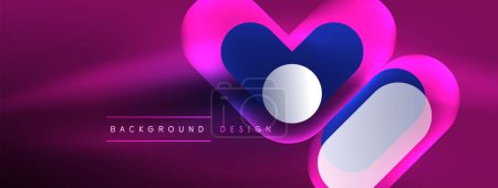 Photo for Glowing round shapes abstract background. Template for wallpaper, banner, presentation, background - Royalty Free Image