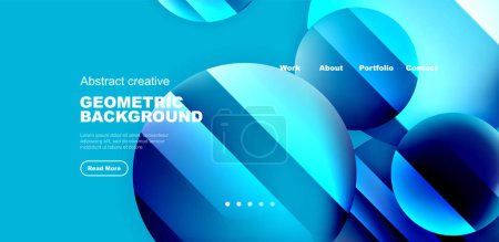 Photo for Circles with glossy surface and light and shadow effects abstract background. Template for covers, templates, flyers, placards, brochures, banners - Royalty Free Image