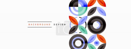 Illustration for Colorful circles abstract background. Hi-tech design for wallpaper, banner, background, landing page, wall art, invitation, prints, posters - Royalty Free Image