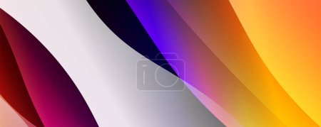 Illustration for Trendy simple fluid color gradient abstract background with dynamic wave line effect. Vector Illustration For Wallpaper, Banner, Background, Card, Book Illustration, landing page - Royalty Free Image