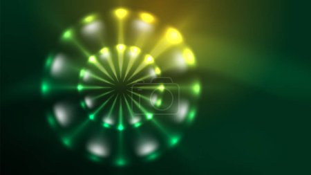 Photo for Neon glowing circles, magic energy space light concept, abstract background wallpaper design - Royalty Free Image
