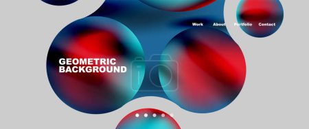 Illustration for Flowing gradient colors and round elements and circles. Vector illustration for wallpaper, banner, background, leaflet, catalog, cover, flyer - Royalty Free Image