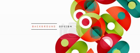 Ilustración de Círculos simples y patrón de elementos redondos. landing page geométrica de diseño minimalista. Concepto creativo para negocios, tecnología, ciencia o diseño de impresión - Imagen libre de derechos