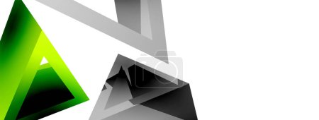 Ilustración de Fondo abstracto triangular. 3d vector de la tecnología de forma básica o la composición del concepto de negocio. Plantilla de negocio de techno de moda para papel pintado, banner, fondo o aterrizaje - Imagen libre de derechos