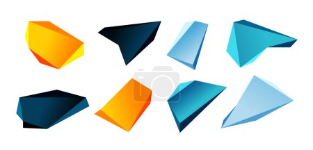 Téléchargez les photos : Vecteur 3d low poly triangle éléments de conception géométrique - en image libre de droit