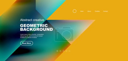 Illustration for Fluid gradient geometric triangles, abstract landing page background. Minimal shapes composition for wallpaper, banner, background, leaflet, catalog, cover, flyer - Royalty Free Image