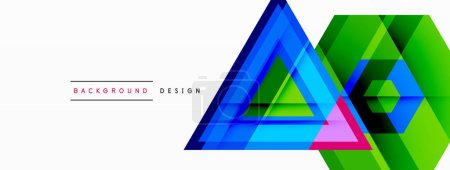 Ilustración de El diseño abstracto de vectores combina triángulos, hexágonos y círculos, creando una composición armoniosa de formas geométricas que cautivan visualmente - Imagen libre de derechos