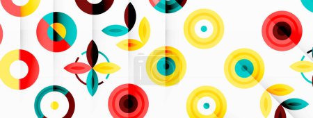 Illustration for Colorful circles in a grid composition abstract background. Design for wallpaper, banner, background, landing page, wall art, invitation, prints, posters - Royalty Free Image