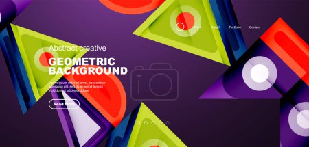 Photo for Triangles, circles and lines minimal background. Business or technology design for wallpaper, banner, background, landing page, wall art, invitation, prints - Royalty Free Image