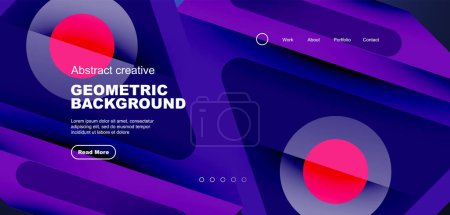 Illustration for Minimal landing page, geometric shapes. Business or technology design for wallpaper, banner, background, landing page, wall art, invitation, prints - Royalty Free Image