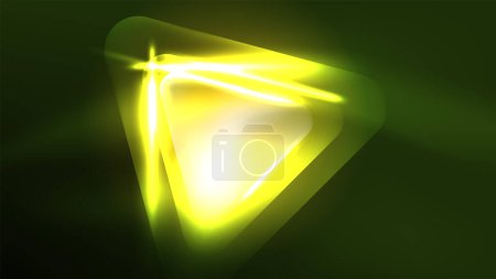 Téléchargez les photos : Modèle de conception géométrique numérique néon fond abstrait, triangles et lumières - en image libre de droit
