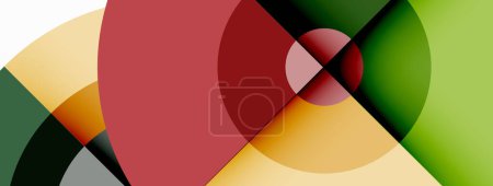 Illustration for Circles with shadows trendy minimal geometric composition abstract background - Royalty Free Image