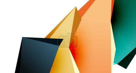 Téléchargez les illustrations : Vecteur 3d low poly triangle éléments de conception géométrique - en licence libre de droit