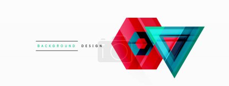 Illustration for Abstract vector design blends triangles, hexagons, and circles, creating a harmonious composition of geometric shapes thats visually captivating - Royalty Free Image