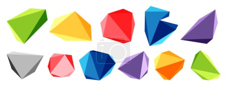 Illustration for 3d low poly triangle design elements - Royalty Free Image