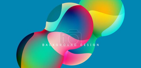 Téléchargez les illustrations : Bright abstract background glossy shiny circle and sphere composition. Minimalist geometric vector Illustration For Wallpaper, Banner, Background, Card - en licence libre de droit