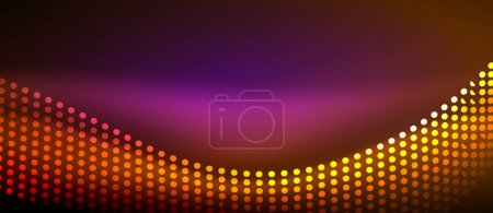 Illustration for A sleek and stylish design featuring a smooth neon wave glowing against a dark background, perfect for adding a modern and edgy touch to any project - Royalty Free Image