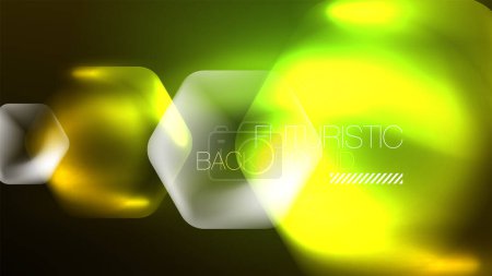 Illustration for Technology Digital Neon Abstract Background, Abstract Hexagons, Digital Cyberspace, Modern Hi-tech, Science, Futuristic Techno Design Template - Royalty Free Image