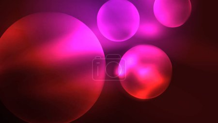 Illustration for Neon glowing circles, magic energy space light concept, abstract background wallpaper design - Royalty Free Image