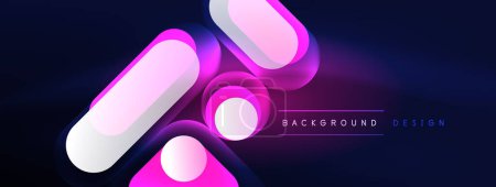 Illustration for Glowing round shapes abstract background. Template for wallpaper, banner, presentation, background - Royalty Free Image