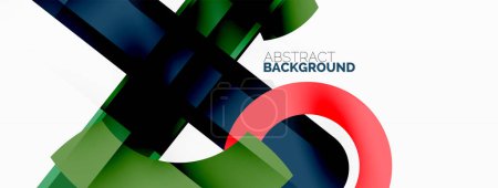 Illustration for Minimalist geometric abstract background. Lines, circles with shadow effects composition wallpaper design - Royalty Free Image