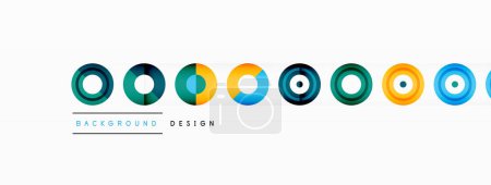 Illustration for Abstract background with circle symmetric grid composition. Circle pattern creating sense of movement. Grid adds structure and balance to the composition, with equal spacing between each circle - Royalty Free Image