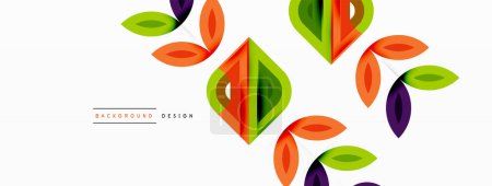 Illustration for Colorful triangles and round shapes background. Template for wallpaper, banner, presentation, background - Royalty Free Image